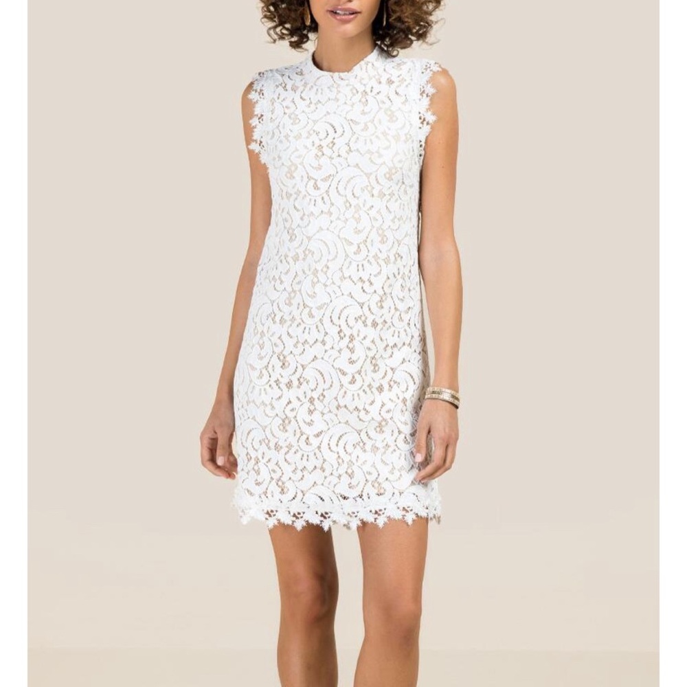 Francesca’s white lace dress